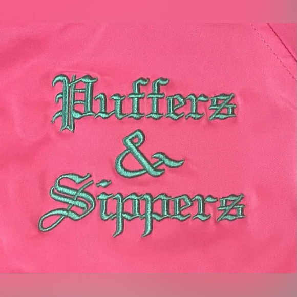 NEW Puffers Pink Nylon Windbreaker Button Up Jacket Men Sz XL Miami Vice - Picture 2 of 7